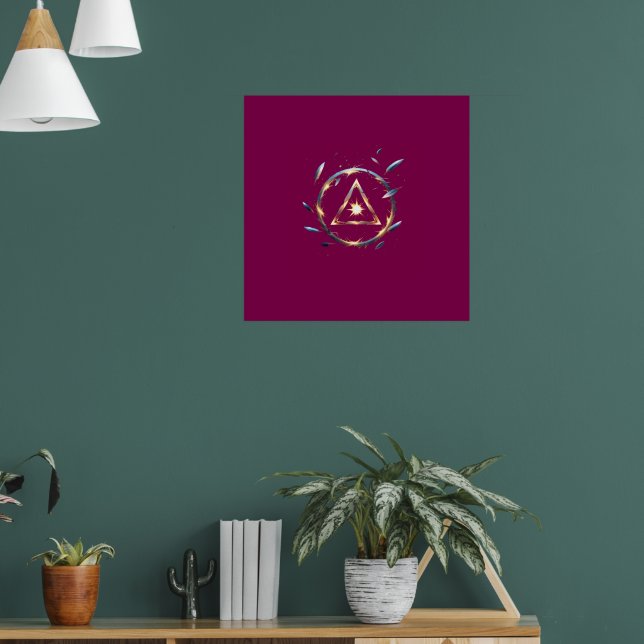 Poster Fantasy Emblem with Floating Blades – Magical Ener (Sala de Estar 1)