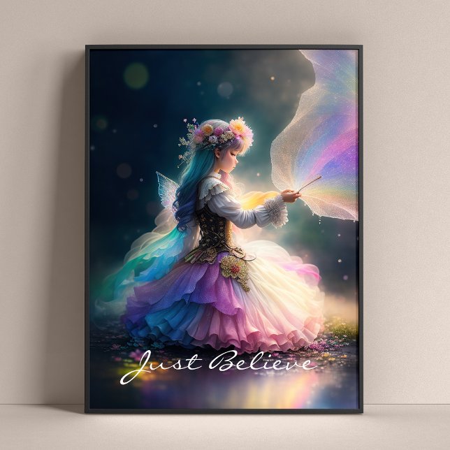 Poster Fantasy Fairy Art (Bring magic to your walls with this vibrant fairy poster full of color charm and enchanting detail.)