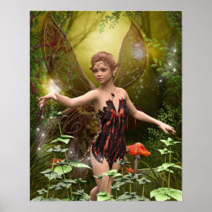 Poster Fantasy Fairy em Woodland