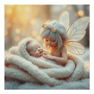 Póster Fantasy Fairy Made Baby Art