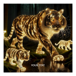 Póster Fantasy - Família Tigre Encantada Encantada