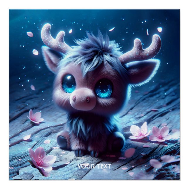 Póster Fantasy Feliz Bebê Moose (Frente)