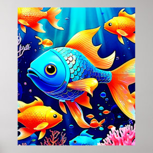 Poster Fantasy Fish Natação