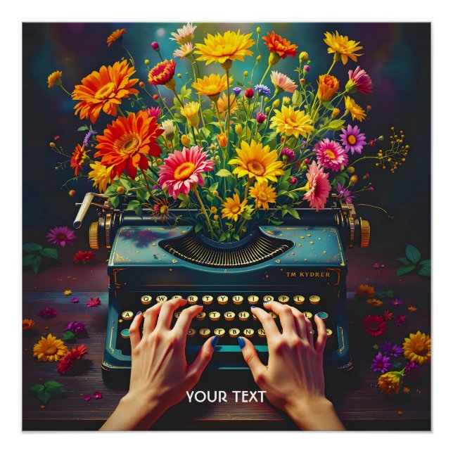 Póster Fantasy - Flores de Máquina de Máquina (Frente)