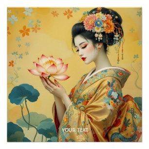 Póster Fantasy Flower Japonesa