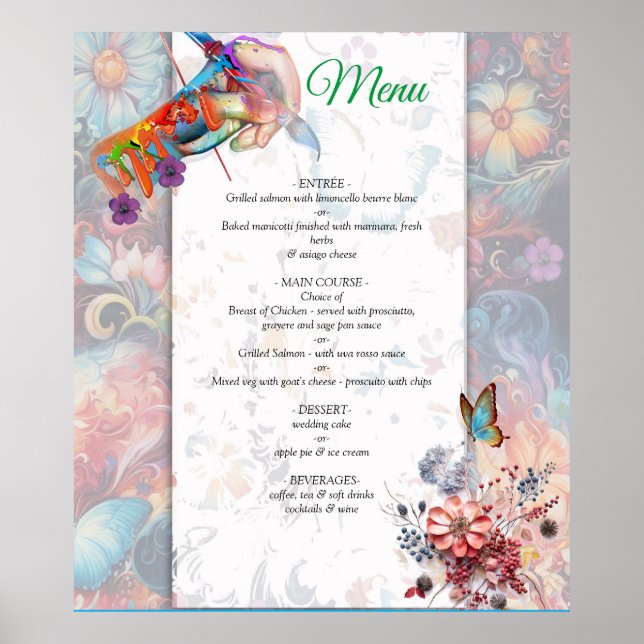 Poster Fantasy Flowers expressam a alegria da natureza. (Frente)