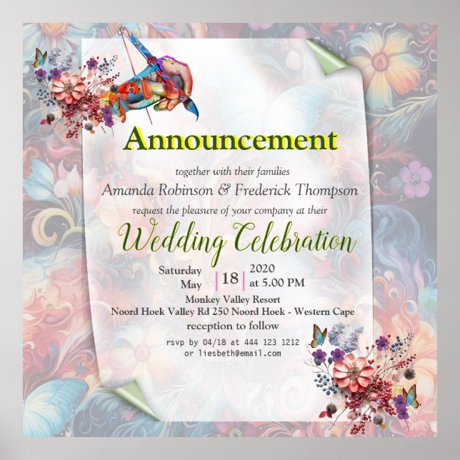 Poster Fantasy Flowers expressam a alegria da natureza. (Frente)