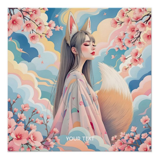 Póster Fantasy Fox Lady Rosa (Frente)