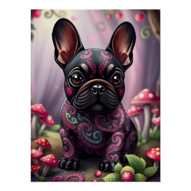 Póster Fantasy French Bulldog Puppy Art (Frente)