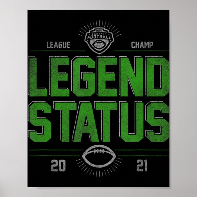 Poster Fantasy Futebol League Champ Legend Status (Frente)