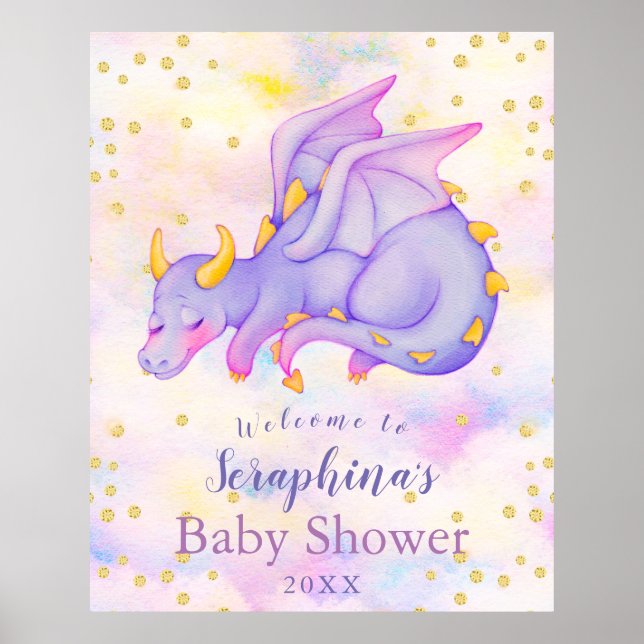 Poster Fantasy Girls Purple Dragon Chá de fraldas Welcome (Frente)