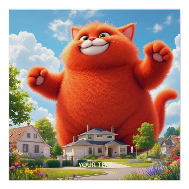 Póster Fantasy - Grande Gato Laranja (Frente)