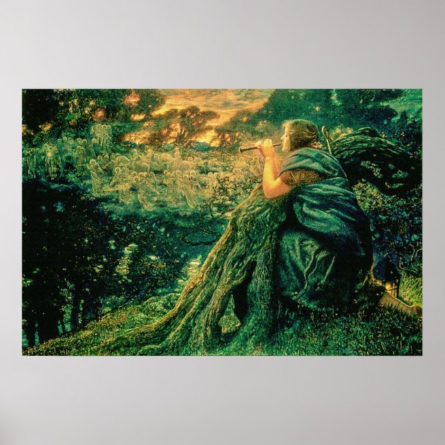 Poster "Fantasy in Twilight" por Edward Robert Hughes (Frente)