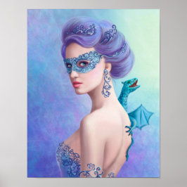 Poster Fantasy inverno mulher, linda rainha da nev