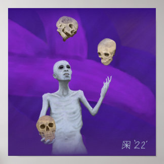 Poster Fantasy Juggler malabarizando Skulls Wall Art Impr