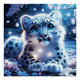 Póster Fantasy - Leopardo-da-Neve Bonita