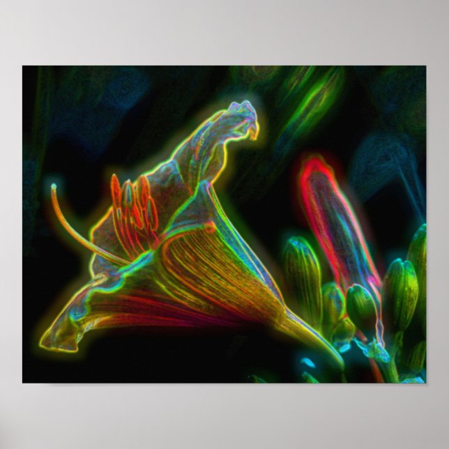 Póster Fantasy Lily Abstrato Flower Art (Frente)