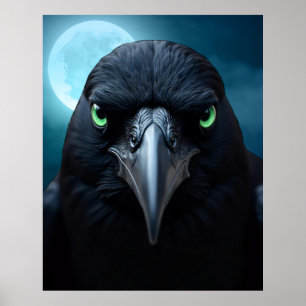 Poster Fantasy Moonlight Corvid Raven