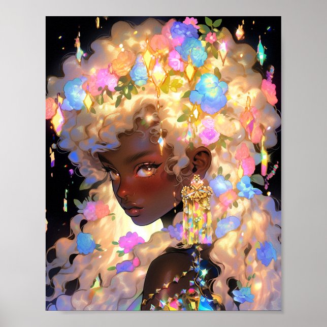 Poster Fantasy Mulher Afro-Americana Art (Frente)