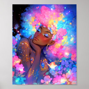 Poster Fantasy Mulher Afro-Americana Art