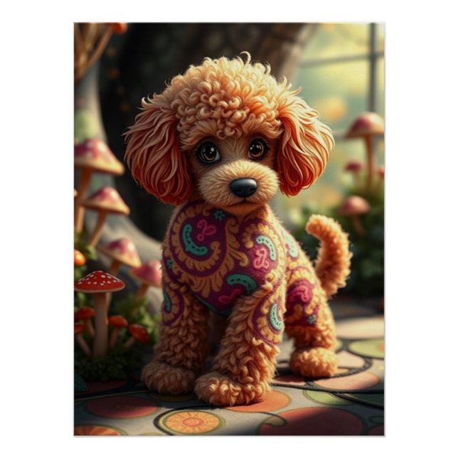 Póster Fantasy Poodle Puppy Art (Frente)