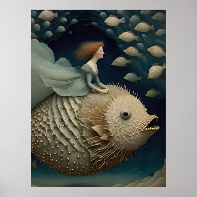 Poster Fantasy Ride on a Pufferfish (Frente)