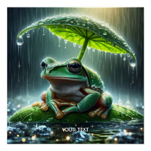 Póster Fantasy Sapo Bonito Leaf Umbrella