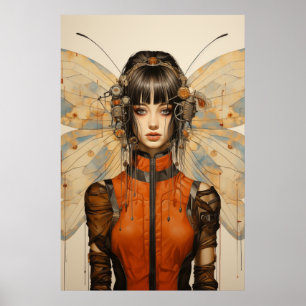Poster Fantasy Scifi Insect Woman Butterfly Wings