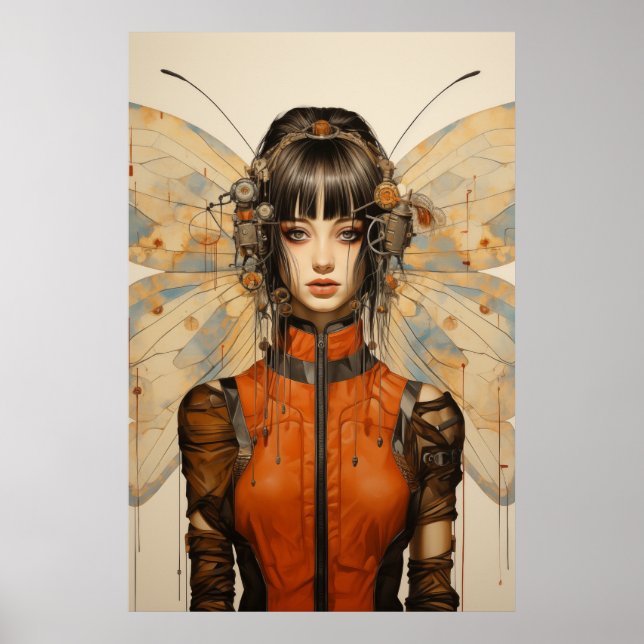 Poster Fantasy Scifi Insect Woman Butterfly Wings (Frente)