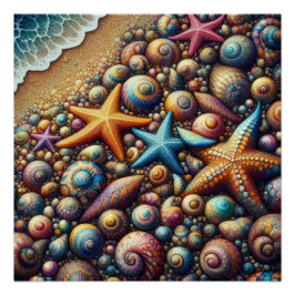 Póster Fantasy seashore Glossy Poster