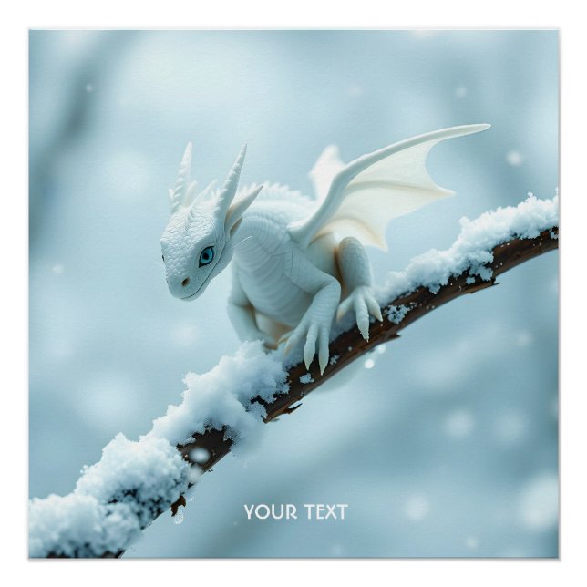 Póster Fantasy White Baby Dragon (Frente)