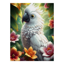Póster Fantasy White Parrot