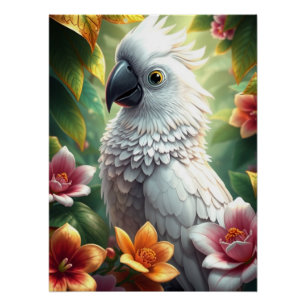 Póster Fantasy White Parrot