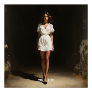 Póster Fantasy White Vress Girl