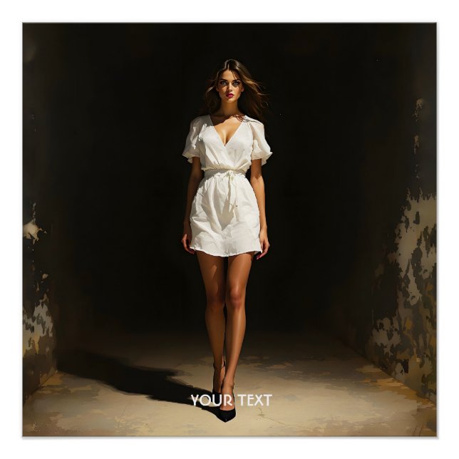 Póster Fantasy White Vress Girl (Frente)