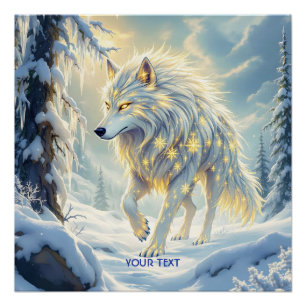 Póster Fantasy White Wolf Winter