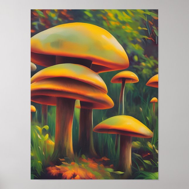 Poster Fantasy Yellow Mushroom (Frente)