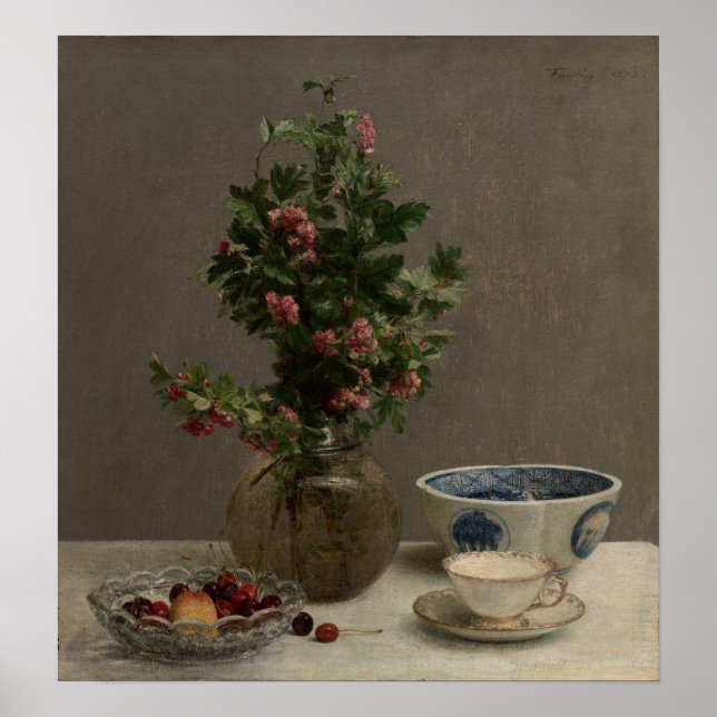 Poster Fantin-Latour - Bowl De Cerejas - Bowl Japonês (Frente)
