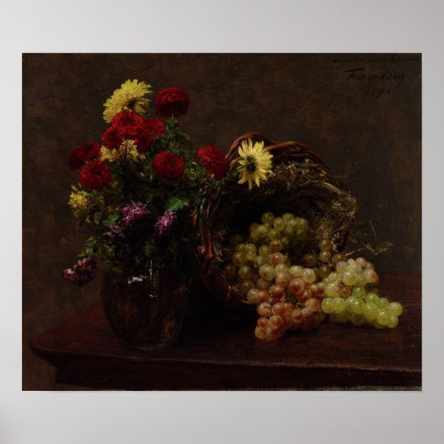 Poster Fantin-Latour - Flores E Uvas (Frente)