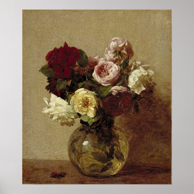 Poster Fantin-Latour - Rosas (Frente)
