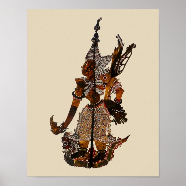 Póster Fantoche Malaio Anítico de Sombra Lakshmana (Frente)