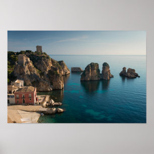 Poster Faraglioni e Tonnara em Scopello, Sicília
