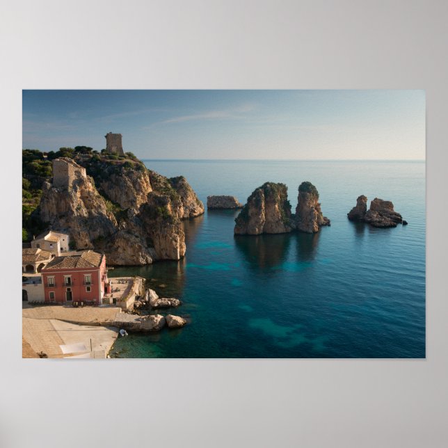 Poster Faraglioni e Tonnara em Scopello, Sicília (Frente)