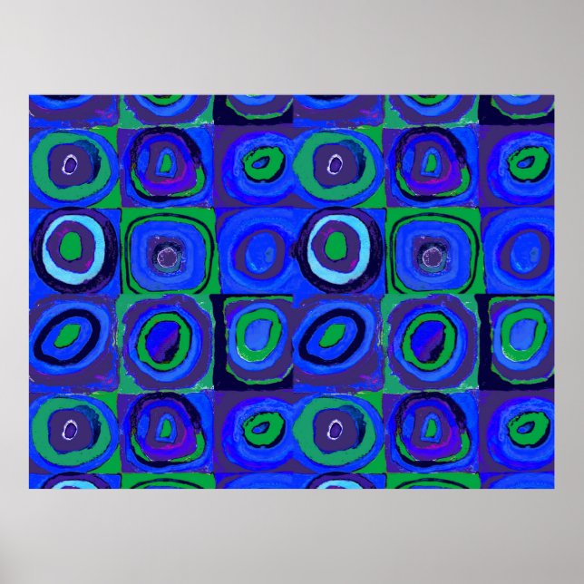 Poster Farbstudie Quadrate Praça Azul Círculos (Frente)