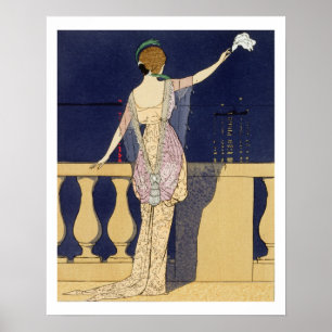 Póster Farewell at Night, design for an evening dress by