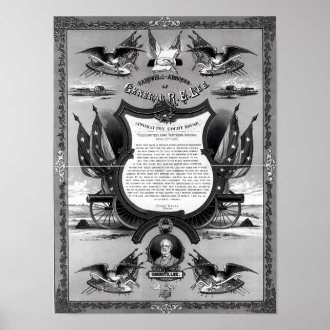 Poster Farewell Endereço do General Robert E. Lee (Frente)