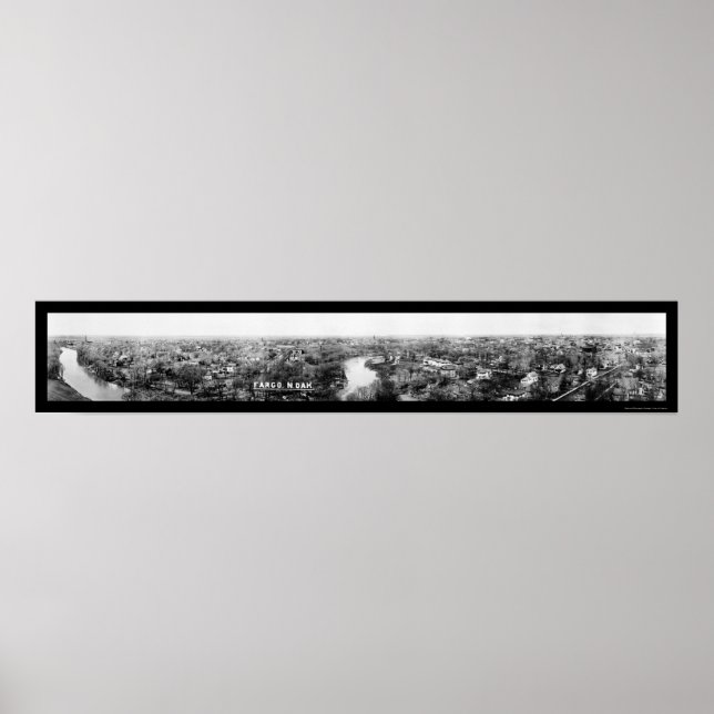 Poster Fargo, Dakota do Norte Foto Panorâmica 1921 (Frente)