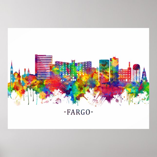 Poster Fargo North Dakota Skyline (Frente)