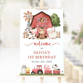 Poster Farm Animals, Cute Animals, First Birthday Welcome