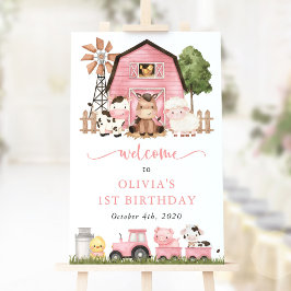 Poster Farm Animals, Cute Animals, First Birthday Welcome